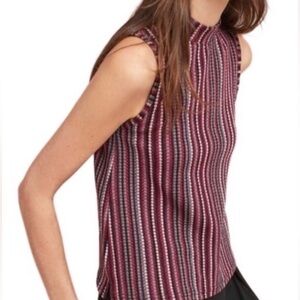 Anthropologie Postmark Striped Sleeveless Top Mock neck Top.